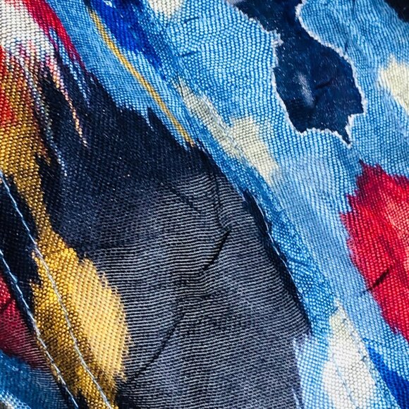 Ruby Rd shirt graphic mid or long sleeve blue multi color button down sheer READ - Picture 8 of 11